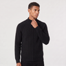 Cardigan uomo a coste con zip e maniche raglan