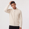 Cardigan uomo a coste con zip e maniche raglan