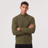 Cardigan uomo a coste con zip e maniche raglan