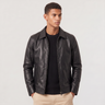 Giacca uomo in similpelle con colletto e zip
