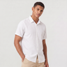 Camicia uomo a maniche corte in cotone e lino