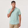 Camicia uomo a maniche corte in cotone e lino