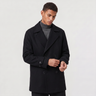 Cappotto uomo corto doppiopetto con ampi revers