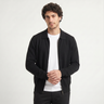 Cardigan uomo in lana con zip e colletto