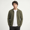 Cardigan uomo in lana con zip e colletto