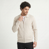 Cardigan uomo in lana con zip e colletto