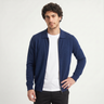 Cardigan uomo in lana con zip e colletto