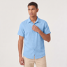 Camicia uomo a maniche corte in cotone e lino