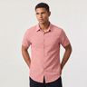 Camicia uomo a maniche corte in cotone e lino