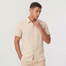 Camicia uomo a maniche corte in cotone e lino
