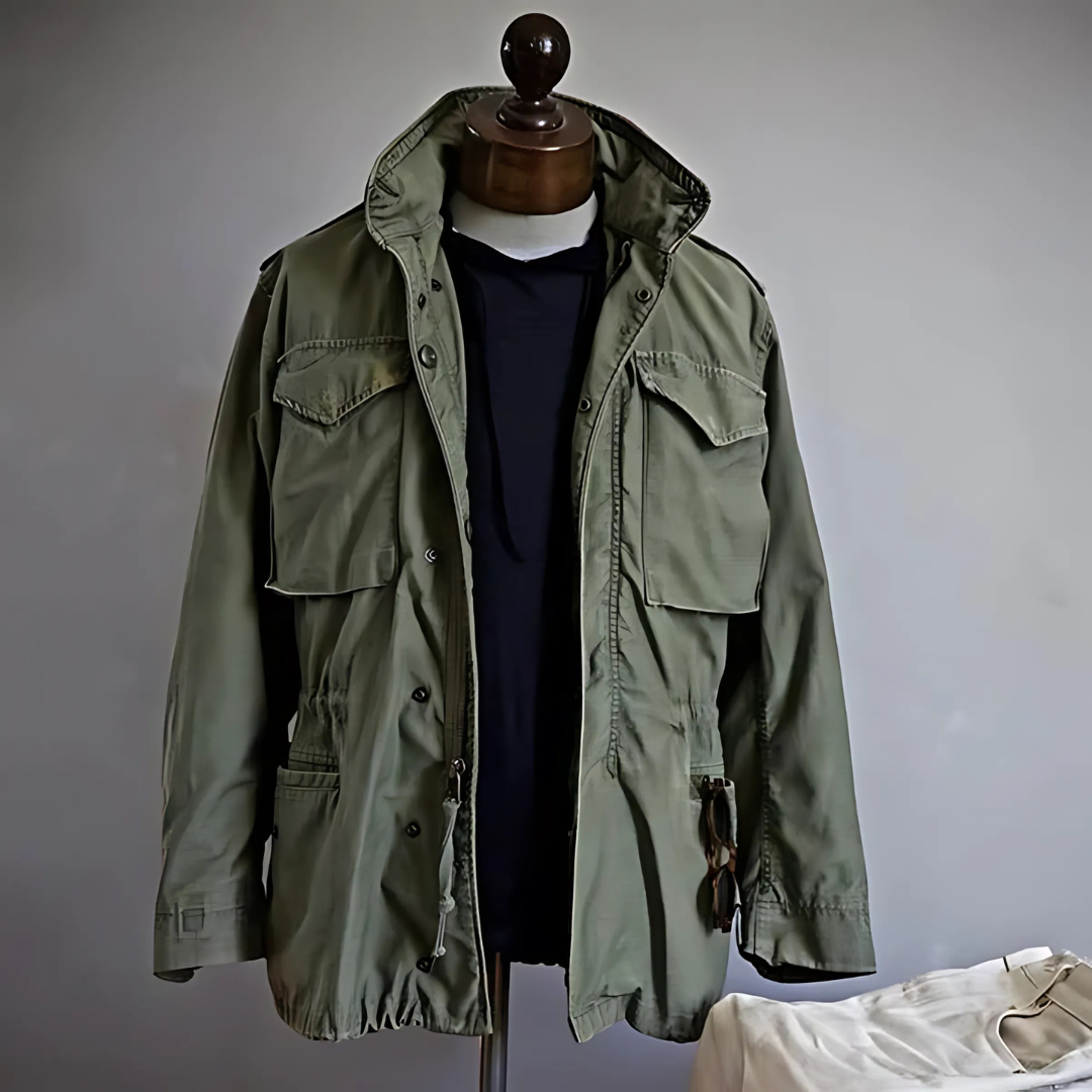 Giacca uomo stile militare con tasche a patta