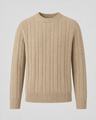 Maglione uomo girocollo a trecce in misto cotone