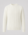 Maglione uomo girocollo a trecce in misto cotone