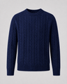 Maglione uomo girocollo a trecce in misto cotone