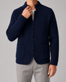 Cardigan uomo in maglia grossa con collo alto e bottoni