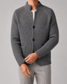 Cardigan uomo in maglia grossa con collo alto e bottoni