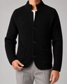 Cardigan uomo in maglia grossa con collo alto e bottoni