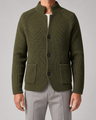 Cardigan uomo in maglia grossa con collo alto e bottoni