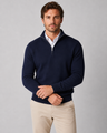 Maglione uomo classico in maglia morbida con mezza zip