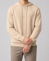 Maglione uomo in lana con cappuccio e coulisse