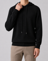 Maglione uomo in lana con cappuccio e coulisse