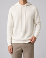 Maglione uomo in lana con cappuccio e coulisse