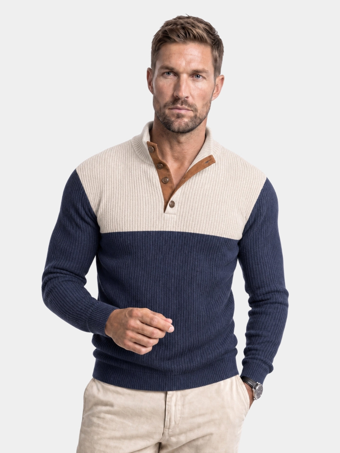 Pullover a collo alto in velluto a coste - Aurelio Club