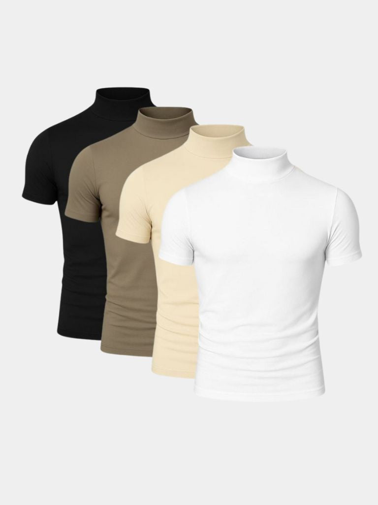 T-shirt a collo alto in tinta unita - Aurelio Club