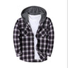 Camicia uomo a quadri con cappuccio e bottoni