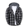 Camicia uomo a quadri con cappuccio e bottoni