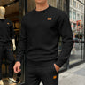Pullover uomo girocollo con maglia geometrica