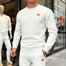 Pullover uomo girocollo con maglia geometrica