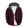 Camicia uomo a quadri con cappuccio e bottoni