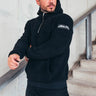 Felpa uomo con cappuccio e zip corta