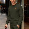 Pullover uomo girocollo con maglia geometrica