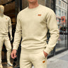 Pullover uomo girocollo con maglia geometrica