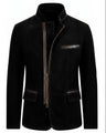 Giacca field uomo in camoscio con zip a doppio cursore