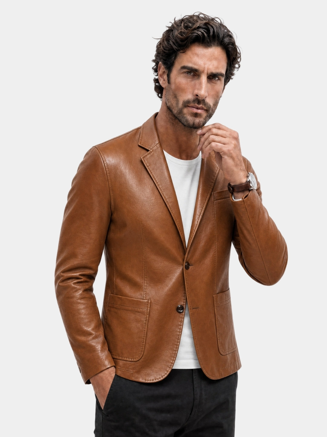 Giacca Bold Caramel in pelle - Aurelio Club