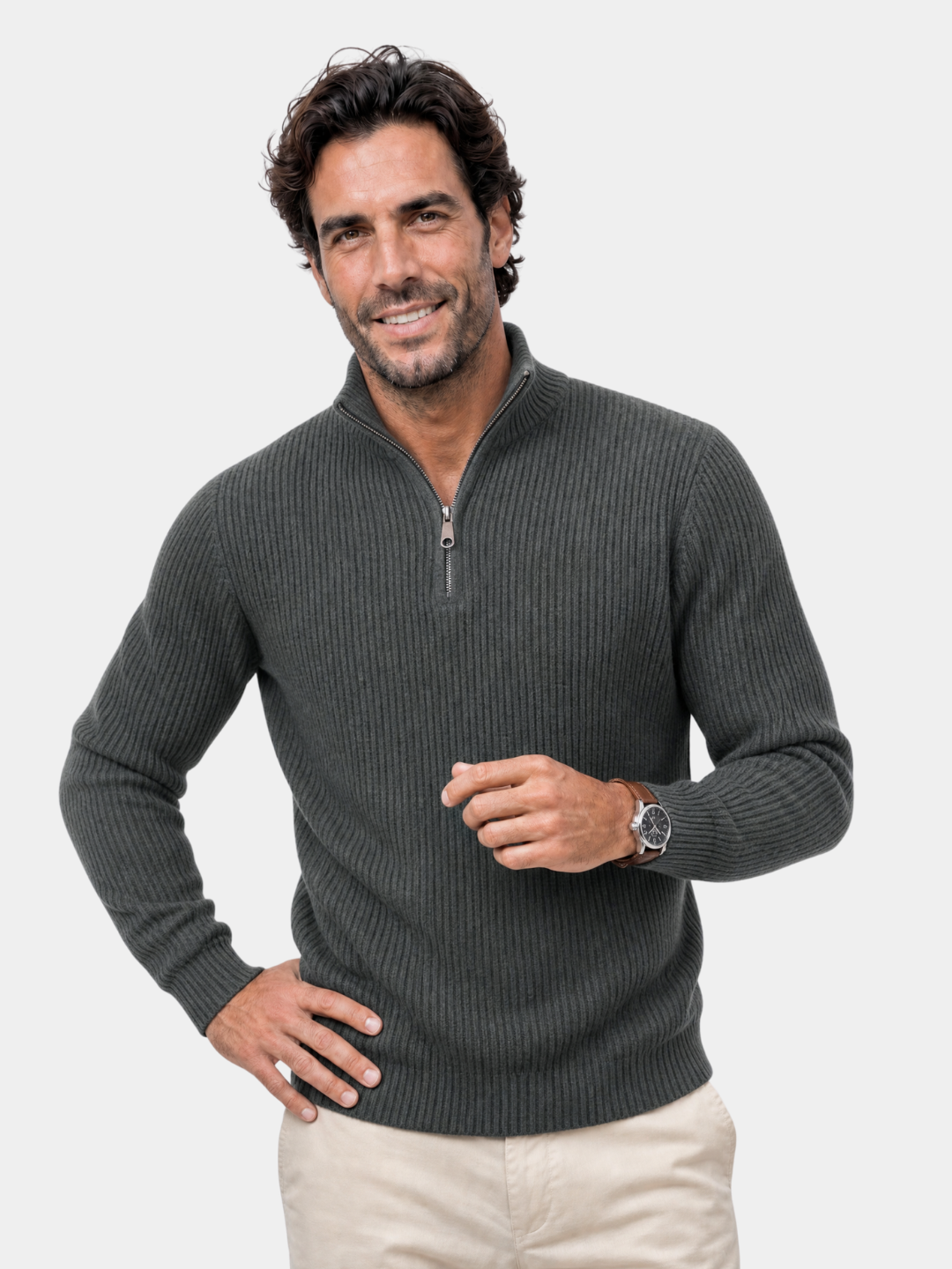 Pullover Highland in lana con zip corta - Aurelio Club