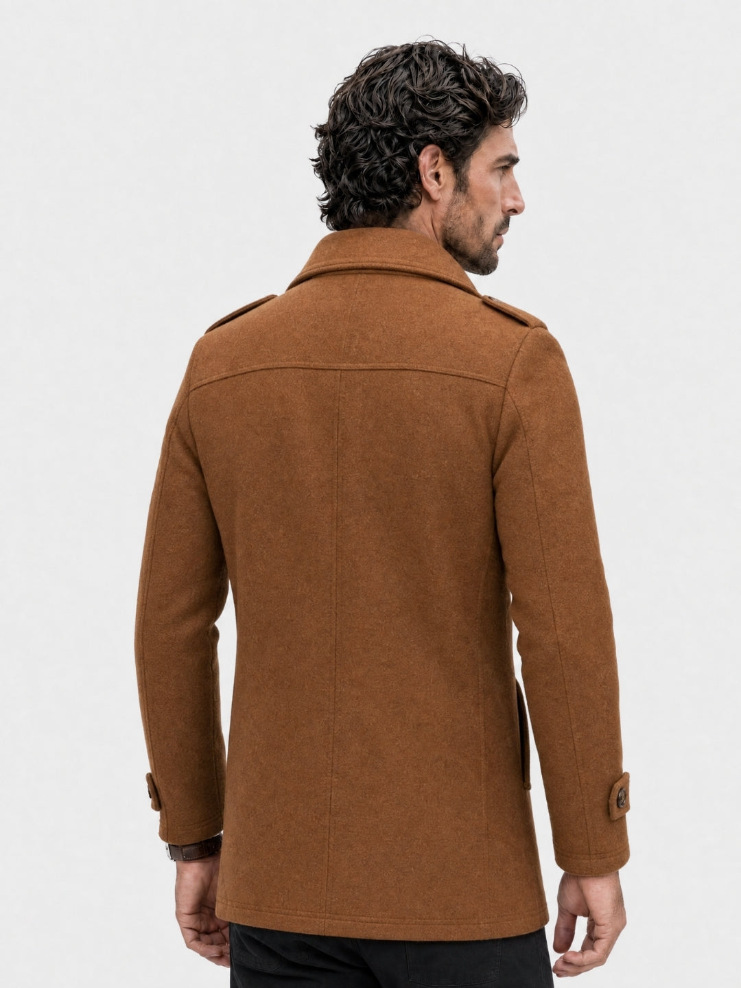 Cappotto in misto lana con inserto a collo alto - Aurelio Club