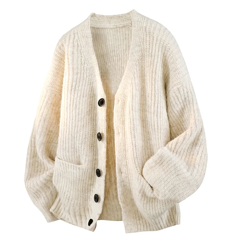 Cardigan uomo oversize con scollo a V