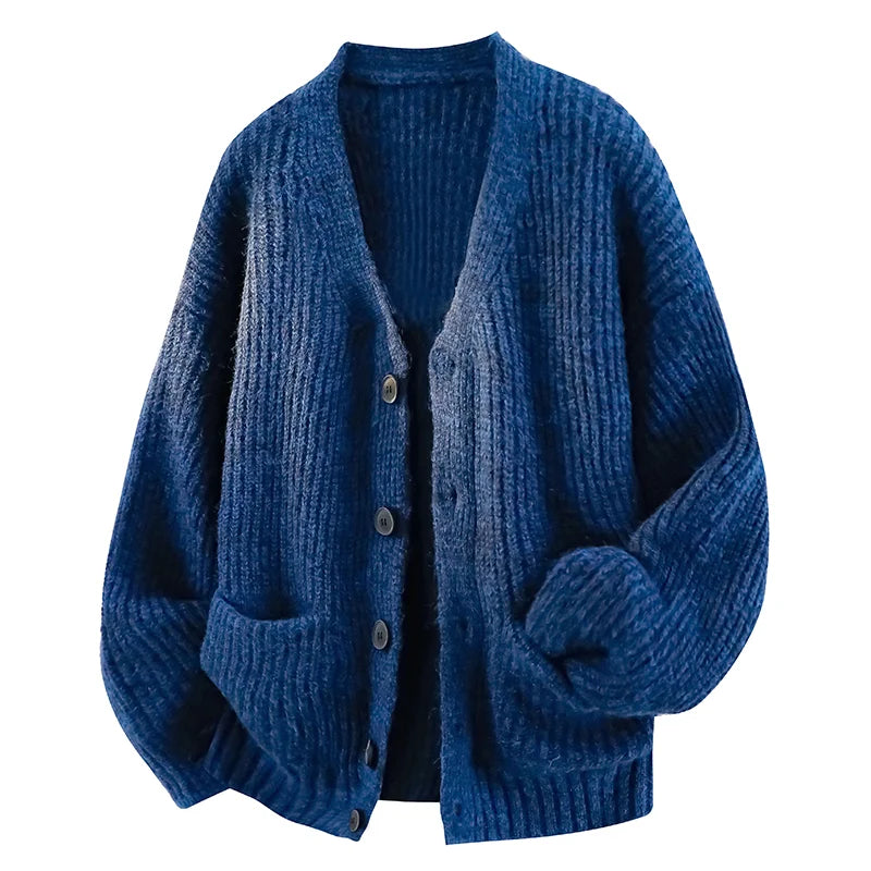 Cardigan uomo oversize con scollo a V