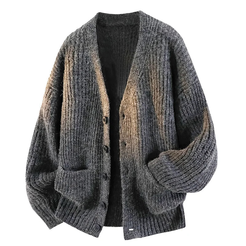 Cardigan uomo oversize con scollo a V