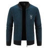 Cardigan uomo con zip e motivo cervo