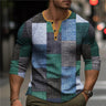 Maglia Henley uomo a motivo geometrico multicolore