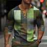 Maglia Henley uomo a motivo geometrico multicolore