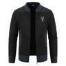 Cardigan uomo con zip e motivo cervo
