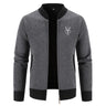 Cardigan uomo con zip e motivo cervo