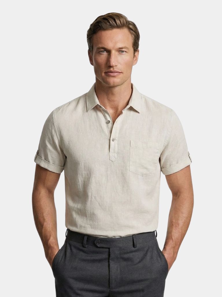 Polo Essential in lino a maniche corte - Aurelio Club