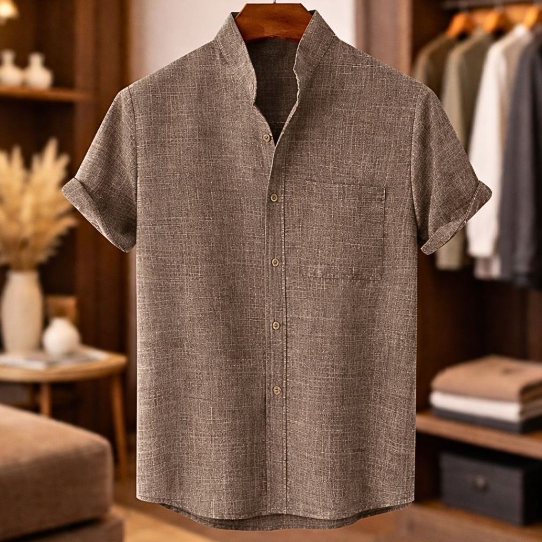 Camicia uomo a maniche corte dalla linea aderente